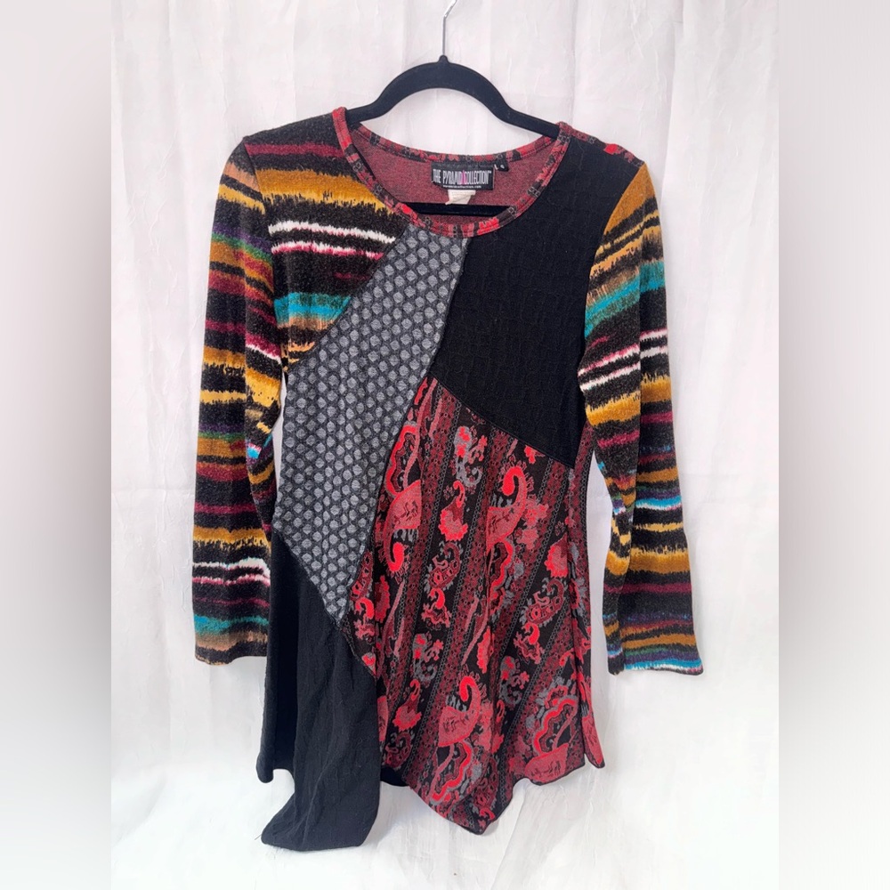 The Pyramid Collection Multicolor Patchwork Top